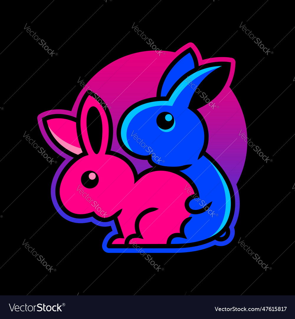 Template of 3d rabbit ears on an isolated