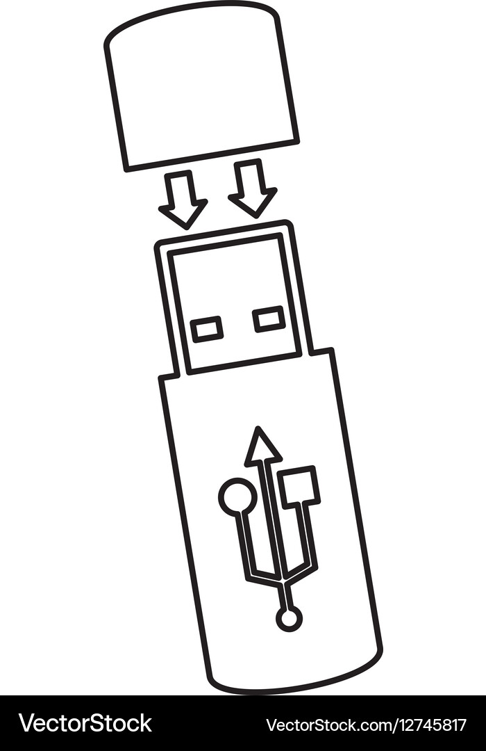 Usb memory isolated icon Royalty Free Vector Image