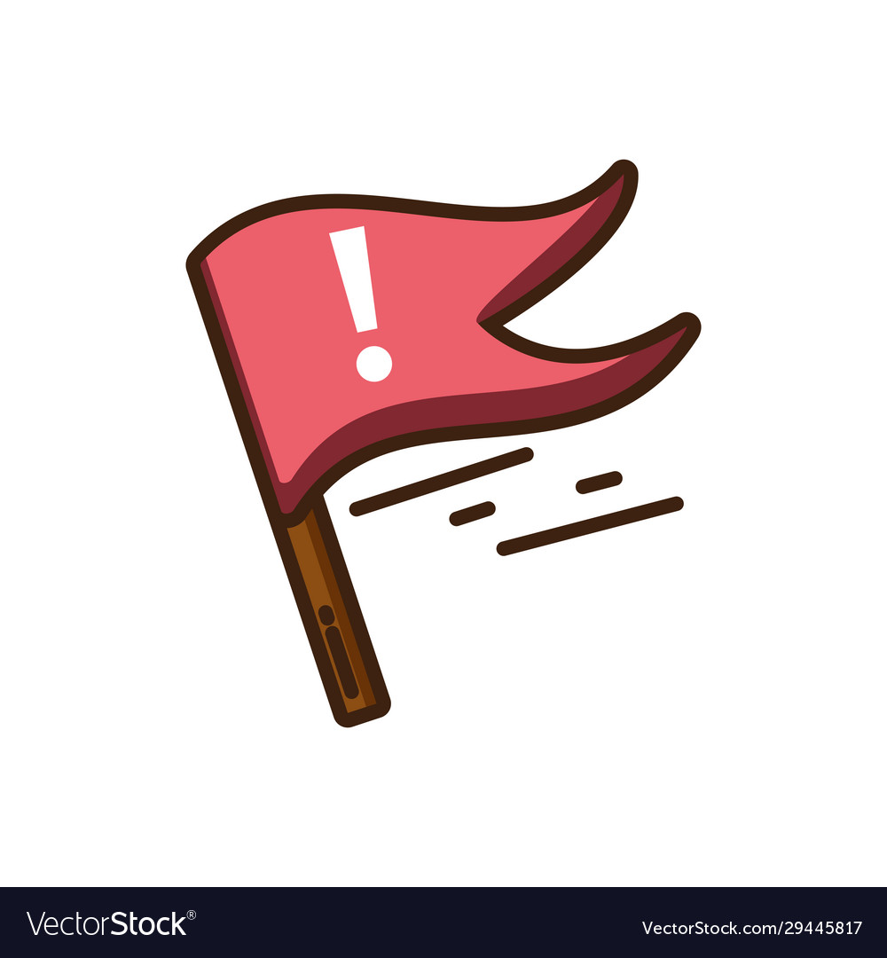 Warning flag icon colorful fill style