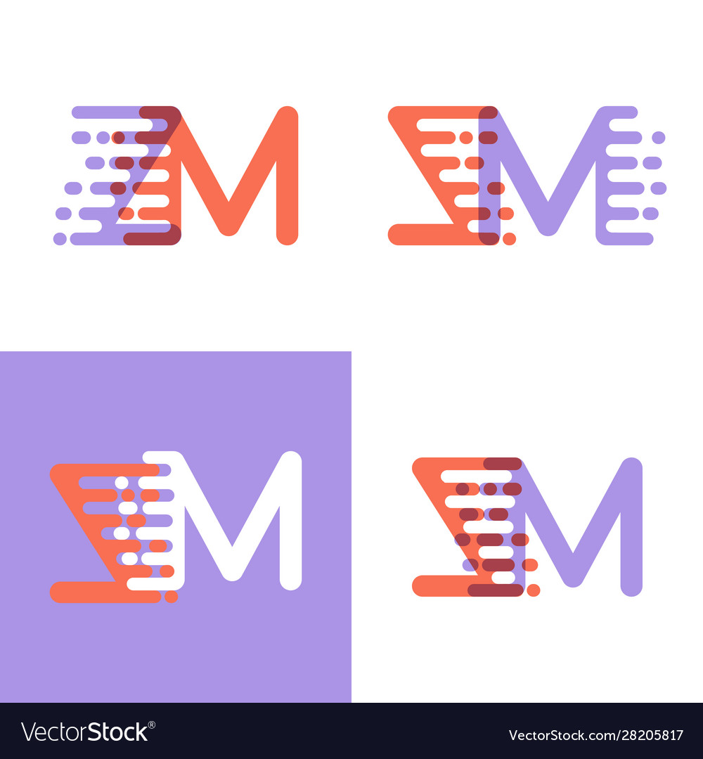 Zm letters logo with accent speed orange and Vector Image