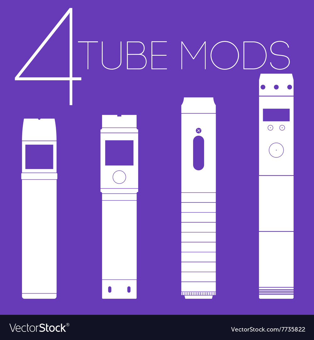 4 Vaping Tube Mods Set Royalty Free Vector Image