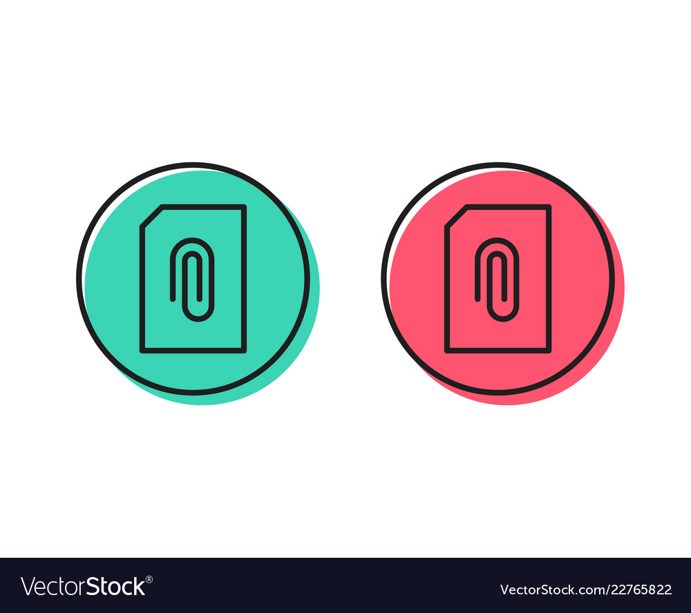 Attach document line icon file sign vector image Attach document line icon file sign
