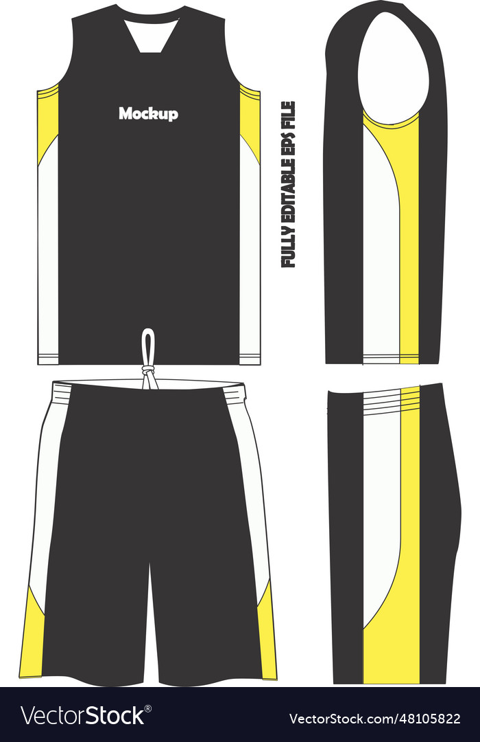 Basketball uniform jersey shorts mock ups Vector Image