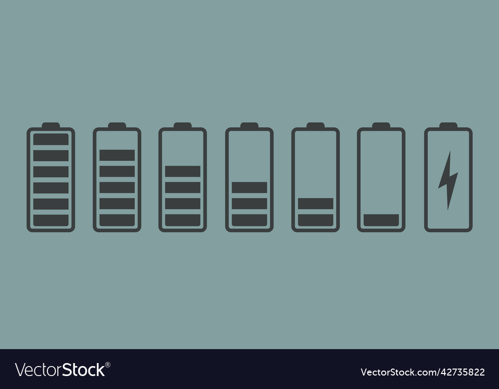 Batteriesymbol auf unterschiedlichem Niveau