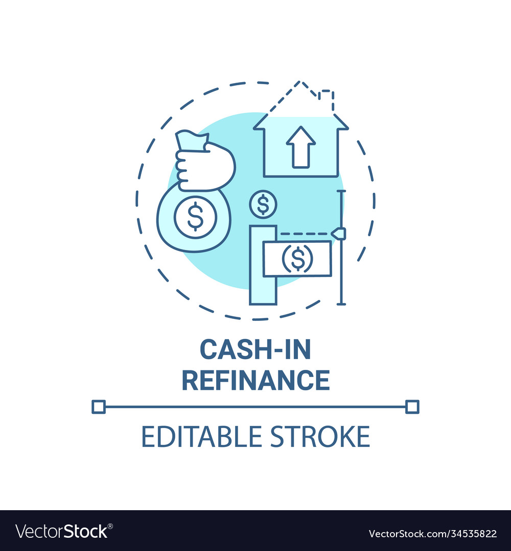 Cash-in refinance concept icon