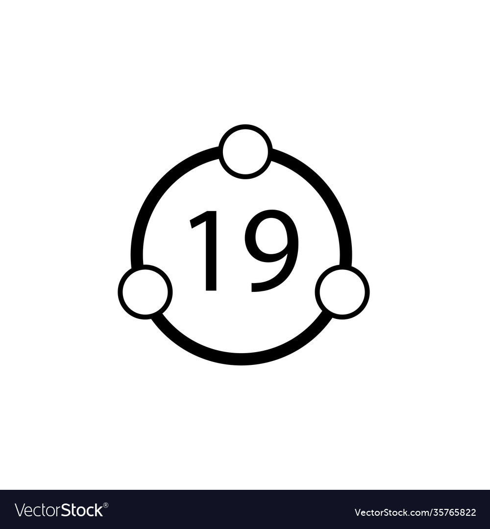 Circle and circles number nineteen inside Vector Image Circle and circles number nineteen inside