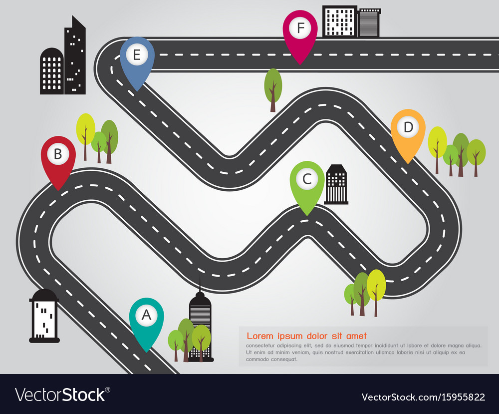 City Location Road Map Info Graphic Royalty Free Vector   City Location Road Map Info Graphic Vector 15955822 