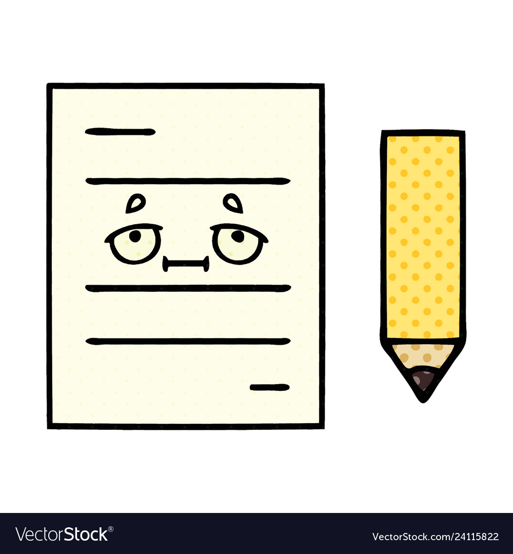 Comic book style cartoon test paper Royalty Free Vector Comic book style cartoon test paper Royalty Free Vector