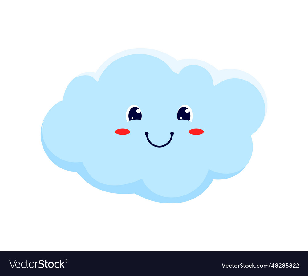 Cute smiling cloud weather forecast personage Vector Image