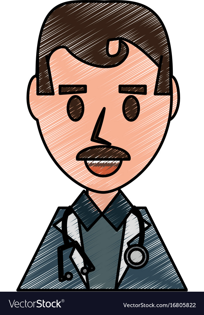 Doctor Profile Cartoon Royalty Free Vector Image