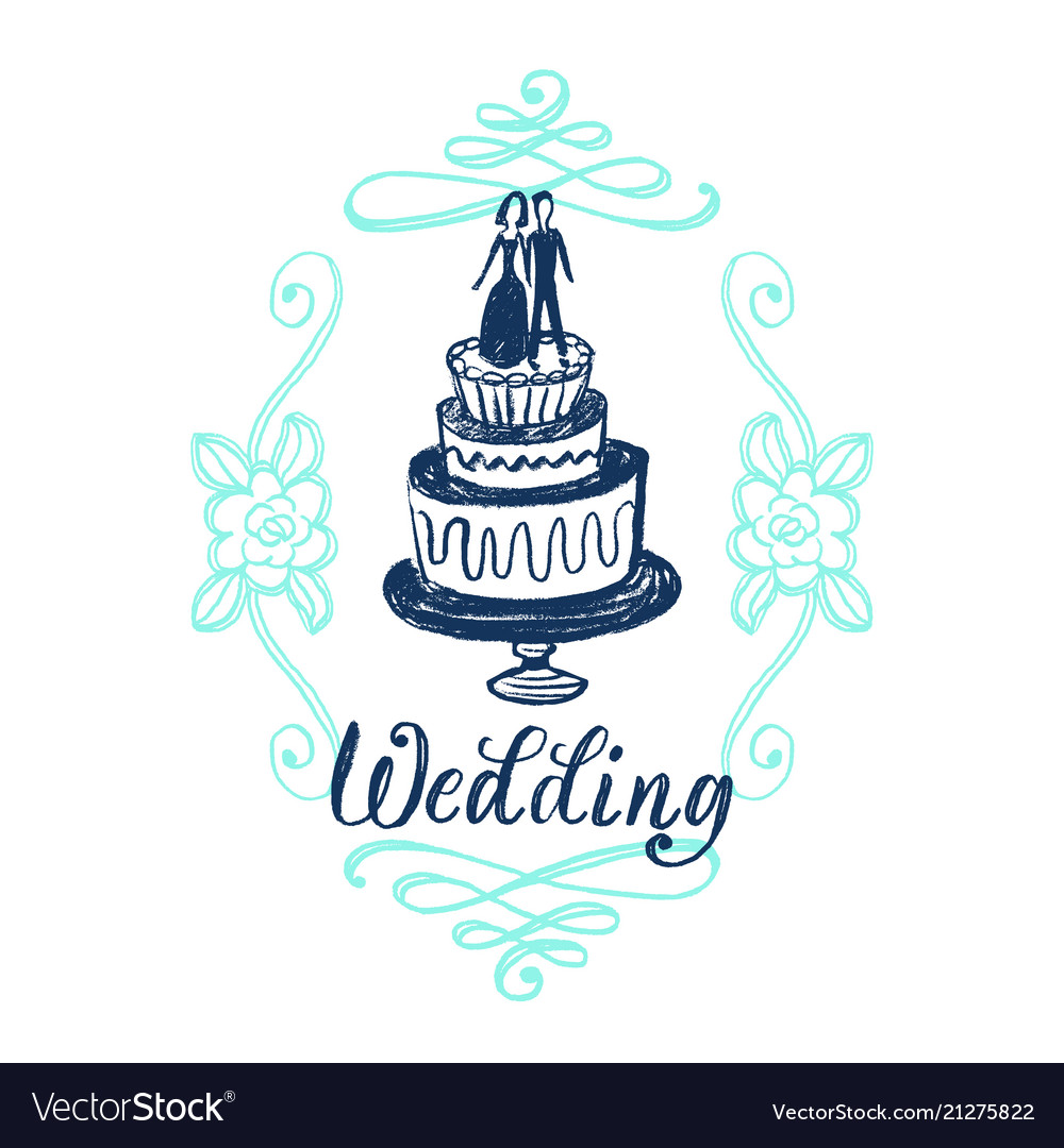 Elegante Hochzeit Kuchen Einladung