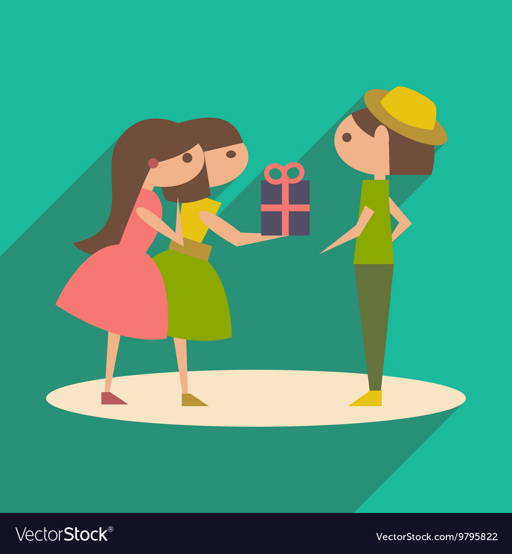 Flat with shadow icon and mobile application