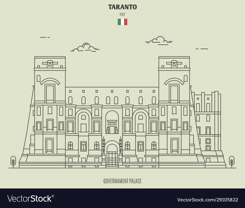 Governament palace in taranto italy Royalty Free Vector