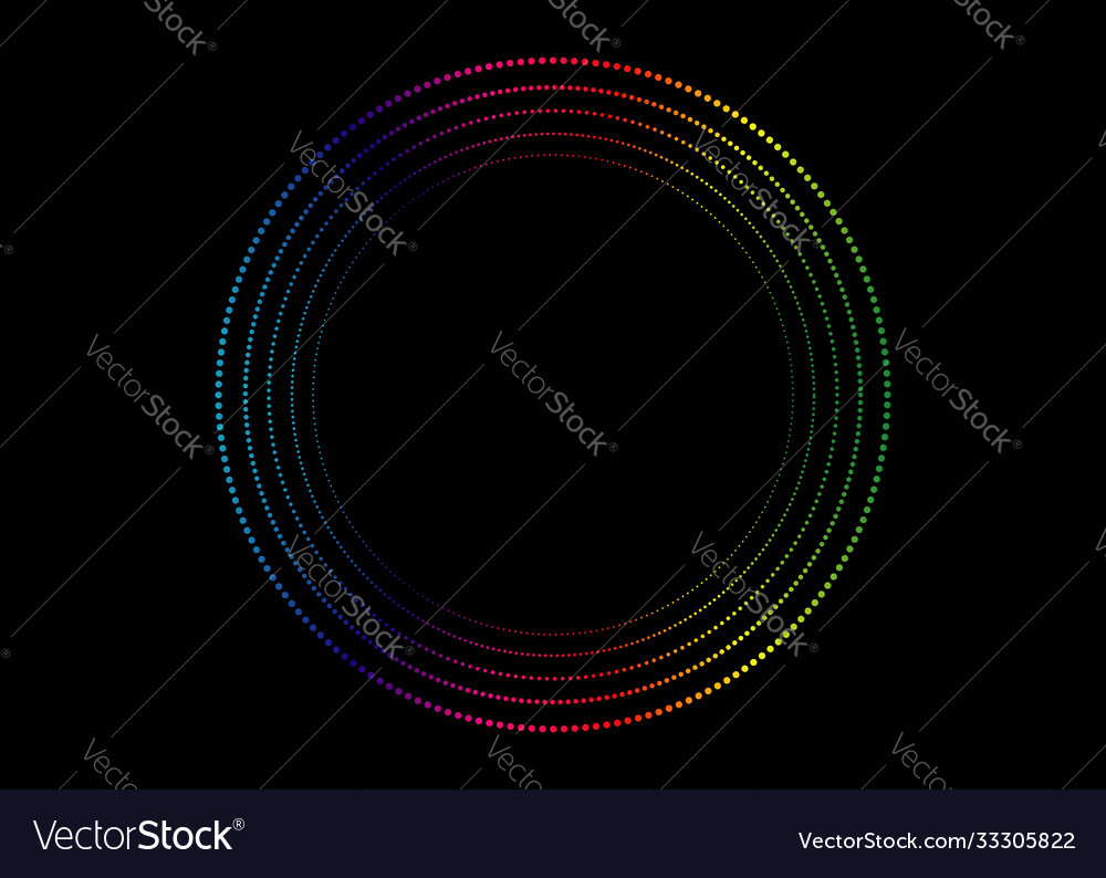 Gradient spectrum dots in circle form round logo vector image Gradient spectrum dots in circle form round logo