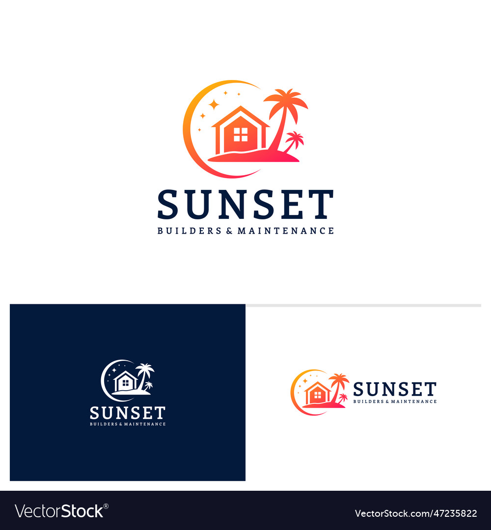 House on the beach logo template creative