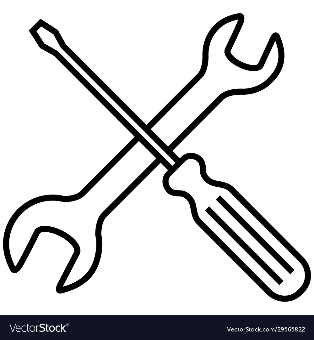 Icon - setting and options symbol crossed wrench