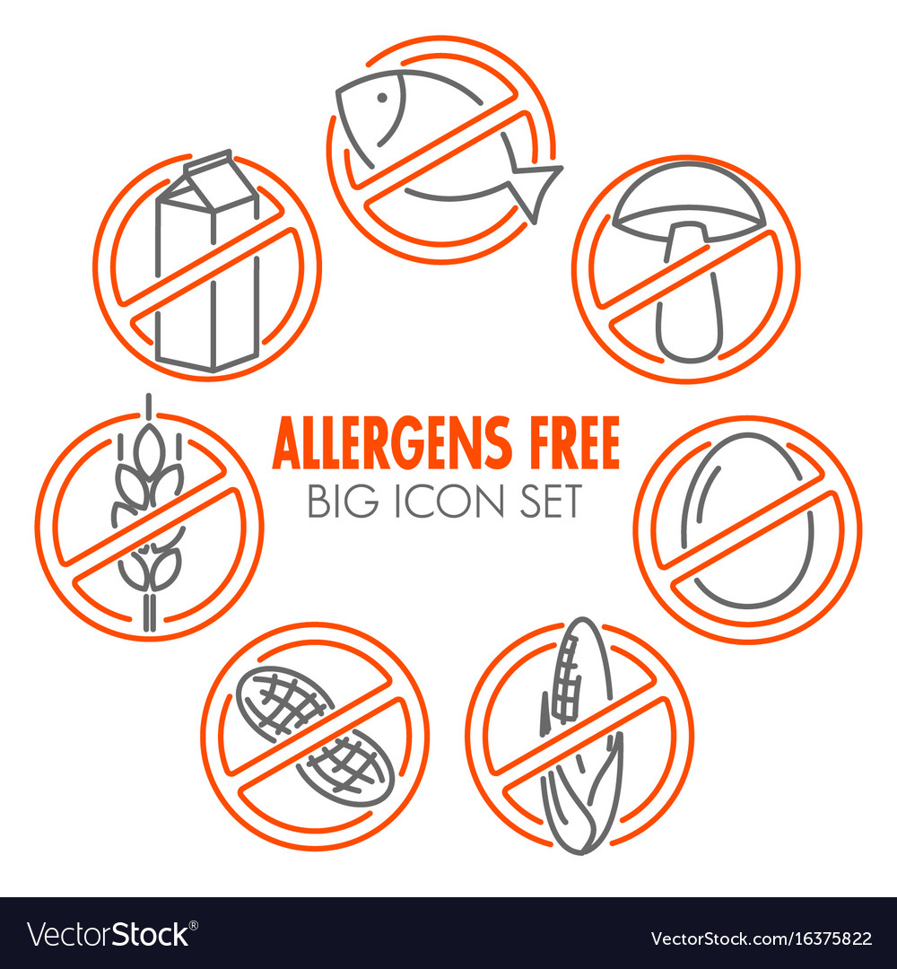 Icons for allergens free products