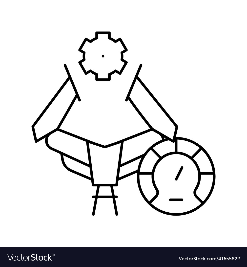 Industry work process optimize line icon vector image Industry work process optimize line icon