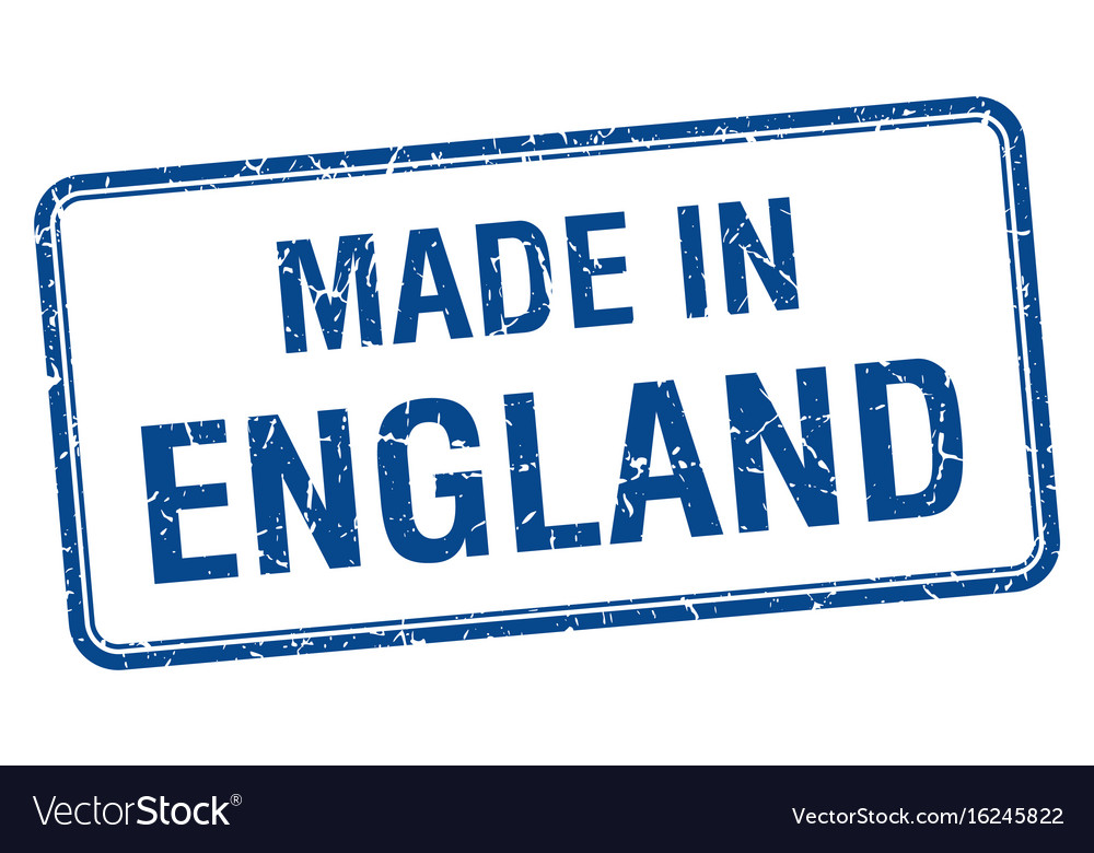 Made in england blue square isolated stamp