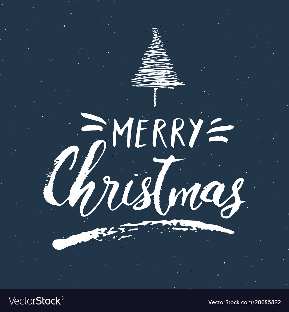 Merry christmas calligraphic lettering Royalty Free Vector