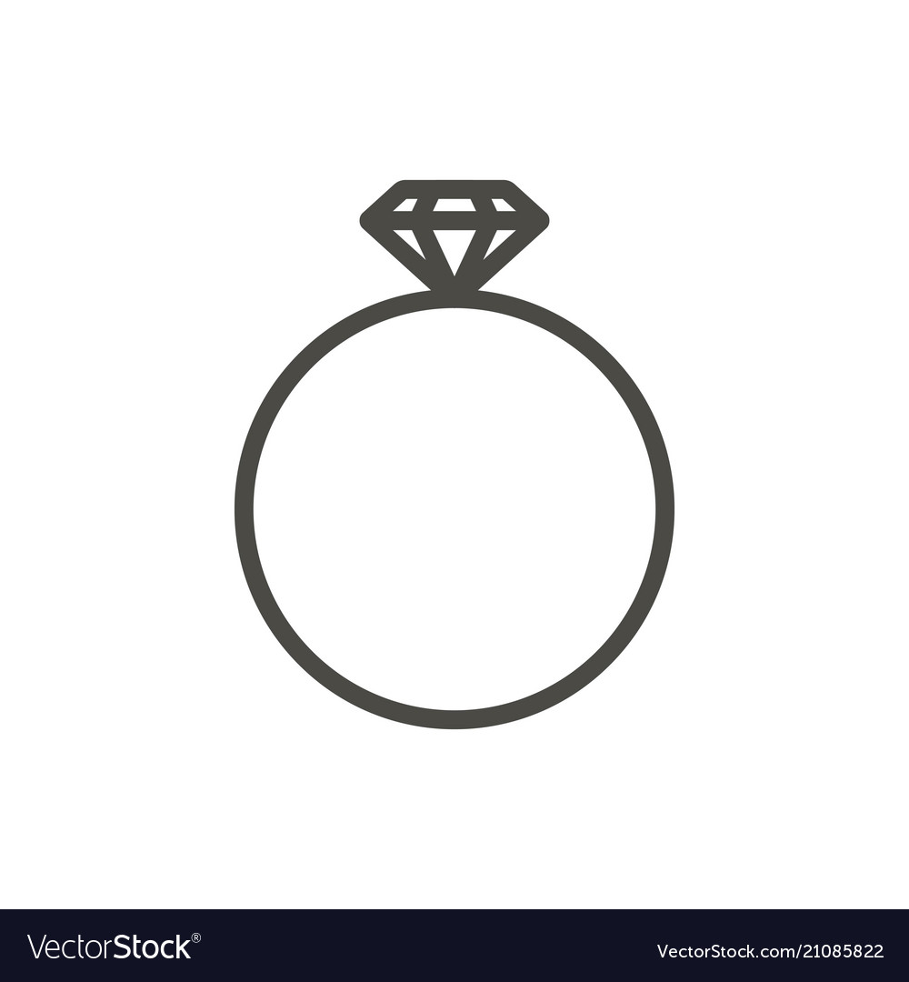 Ring Symbol Linie Diamant Symbol