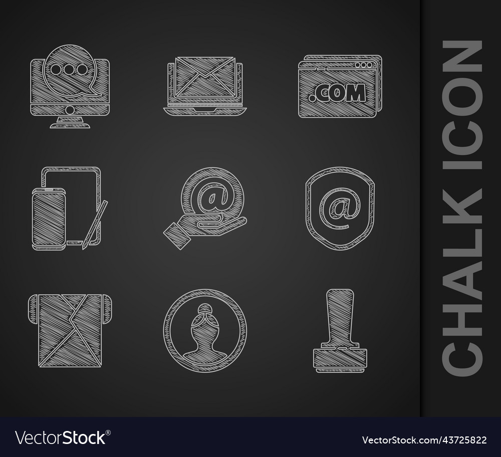 Set mail and e-mail in hand create account screen vector image Set mail and e-mail in hand create account screen