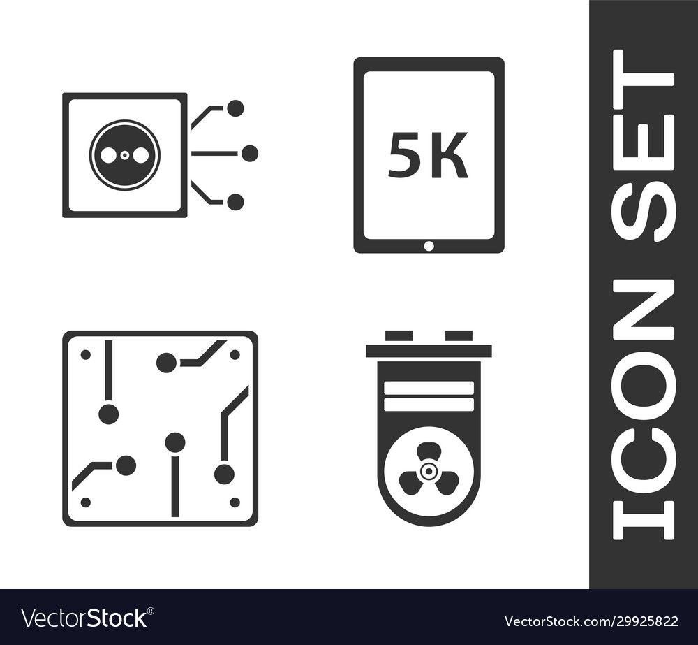 Set video graphic card remote control processor vector image Set video graphic card remote control processor