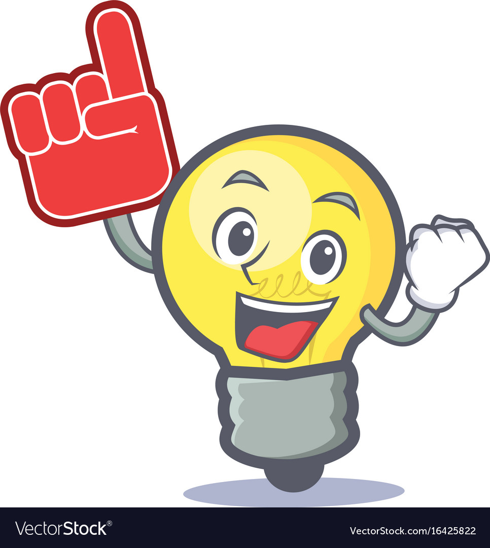 Smiling Light Bulb with Foam Finger