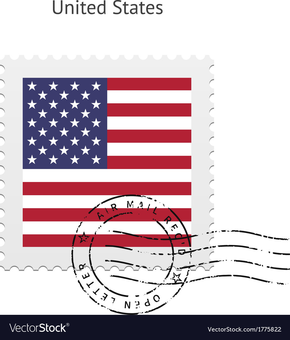 United states flag postage stamp Royalty Free Vector Image