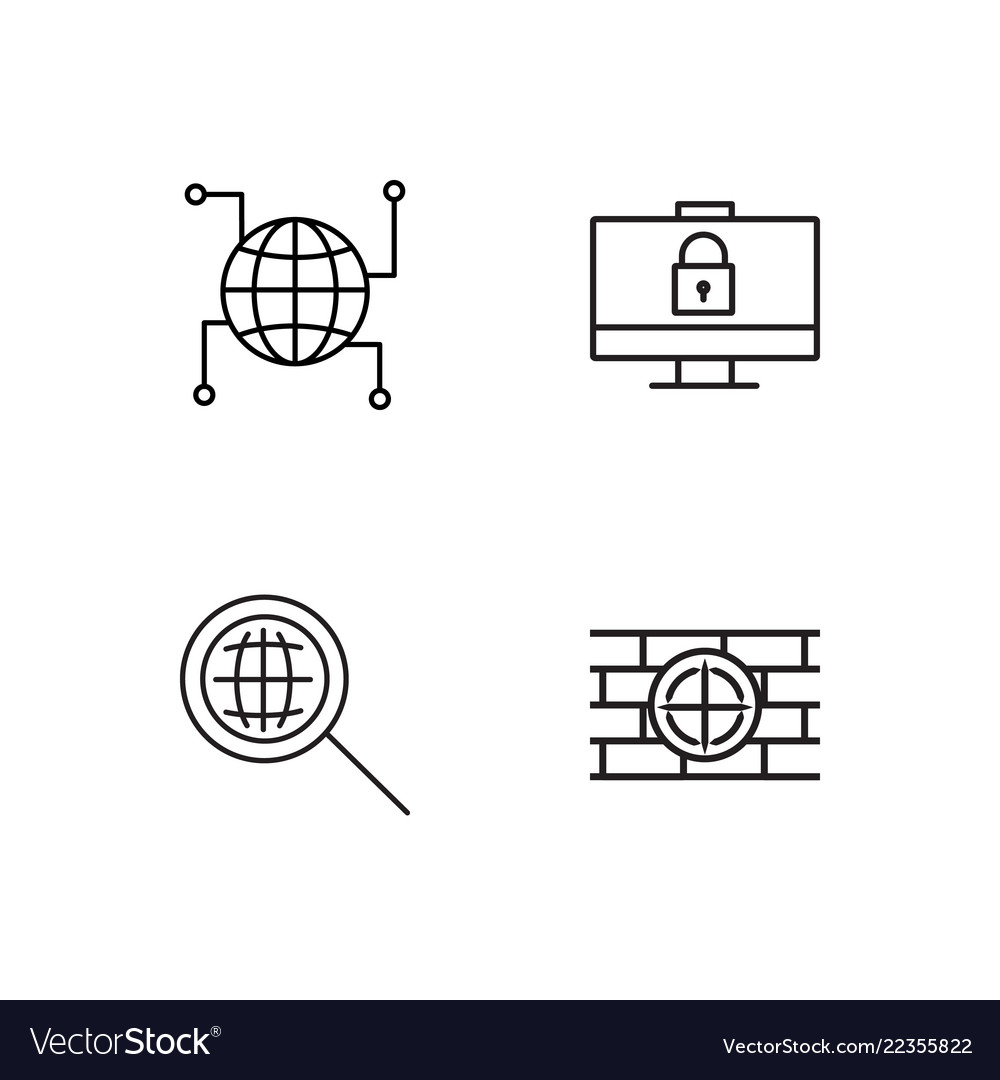 Web simple outlined icons set
