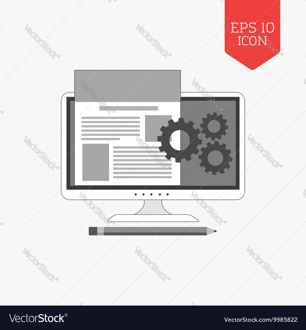 Website development icon flat design gray color