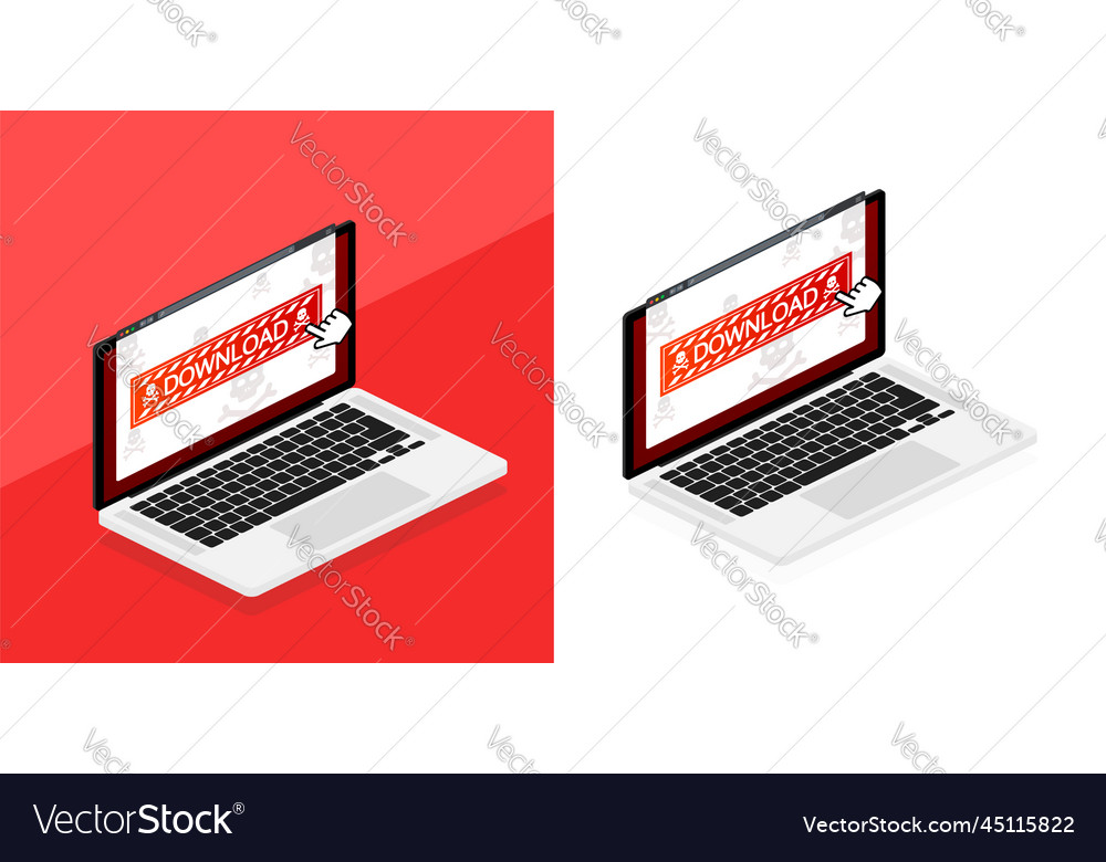Window computer virus beware of downloading vector image Window computer virus beware of downloading