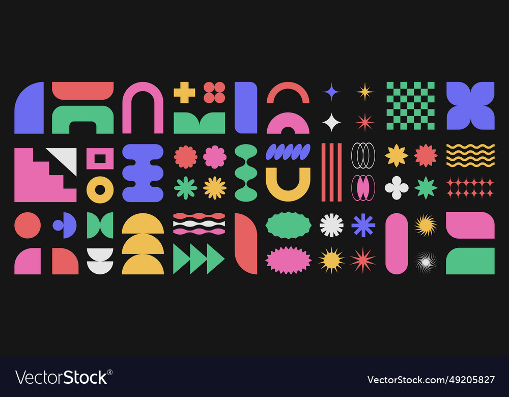 Abstract retro shapes basic brutal forms vector image Abstract retro shapes basic brutal forms