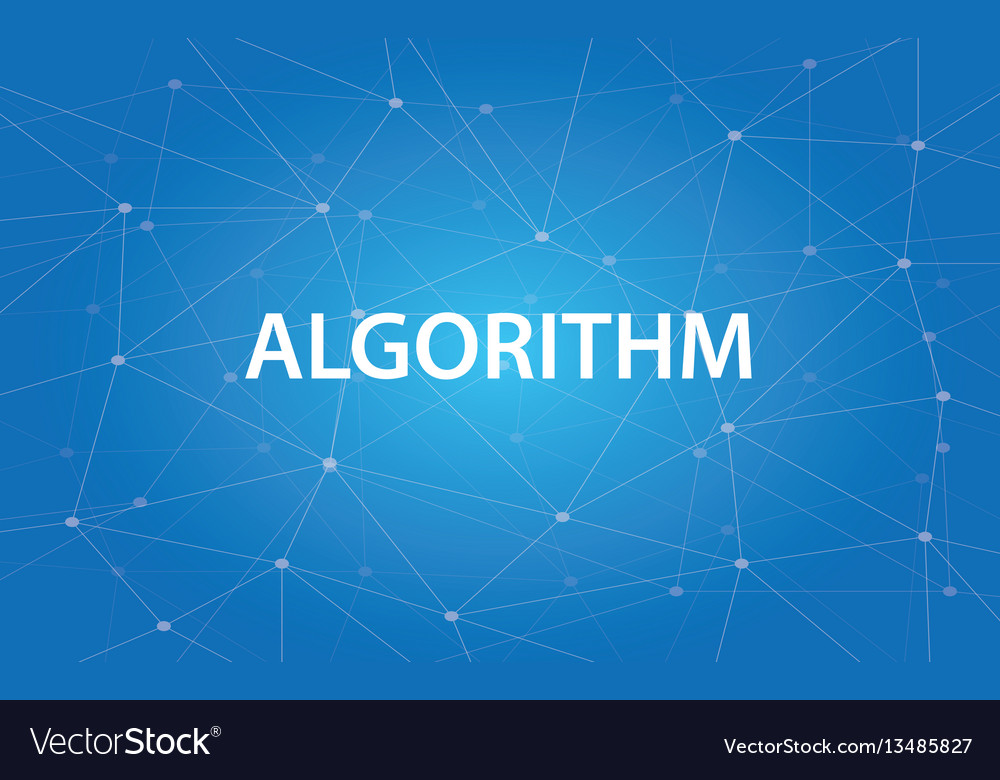 Algorithm weißer Text mit blau vector image Algorithm weißer Text mit blau