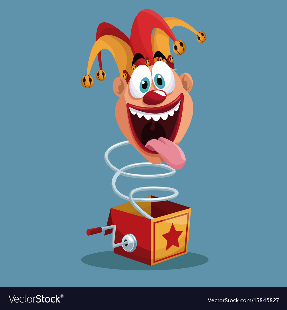 April fools day jester box surprise Royalty Free Vector