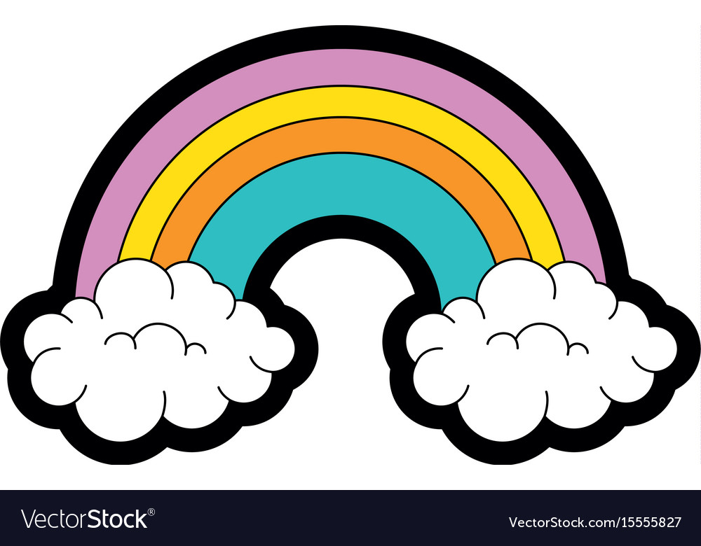 Beautiful rainbow cartoon Royalty Free Vector Image