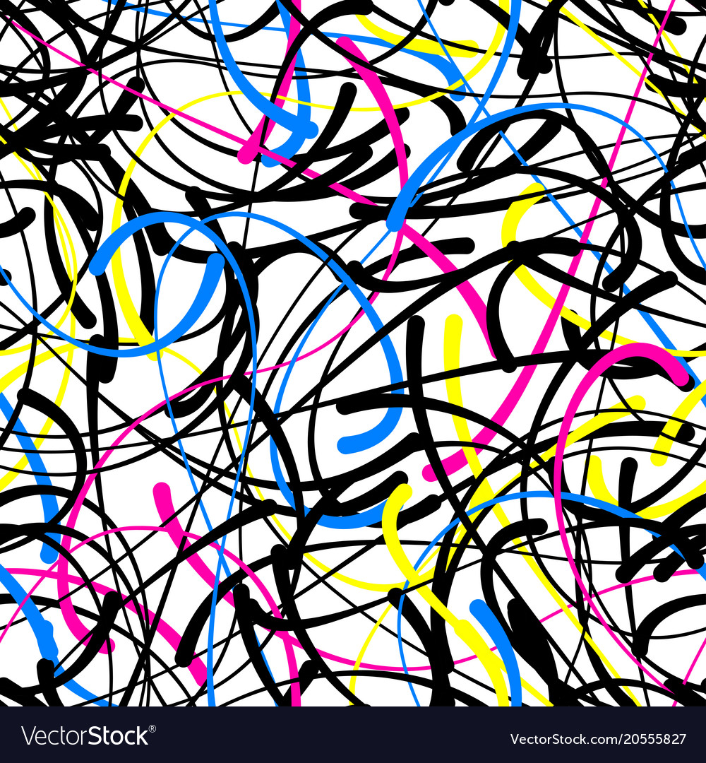 Blob doodle curves seamless pattern