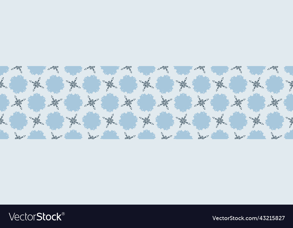 Christmas Frozen Snowflake Seamless Border Vector Image