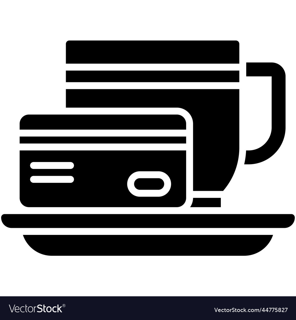 Kaffeebecher mit Kreditkarten-Ikonen Shop