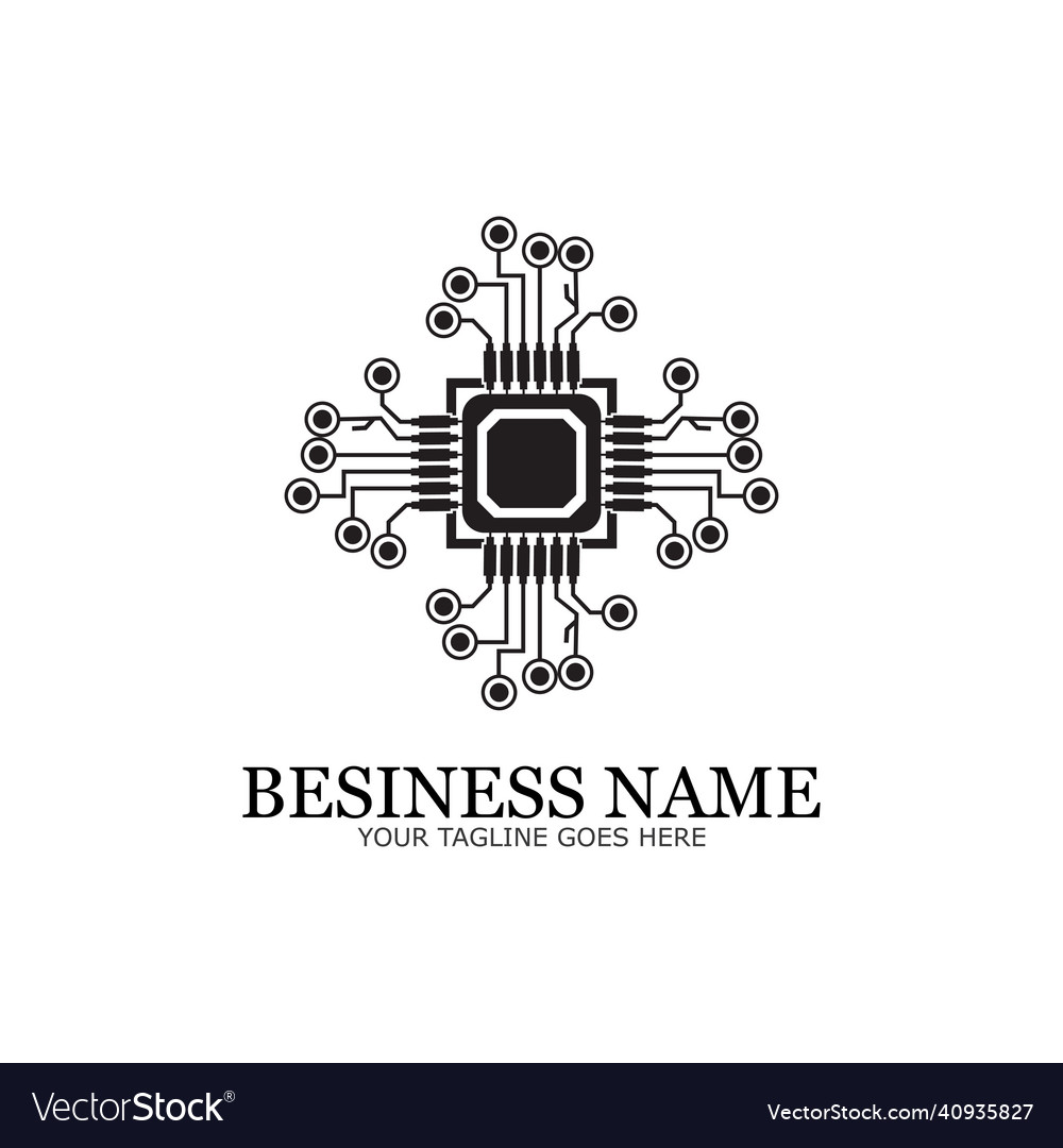 Cpu processor line icon for websites and mobile