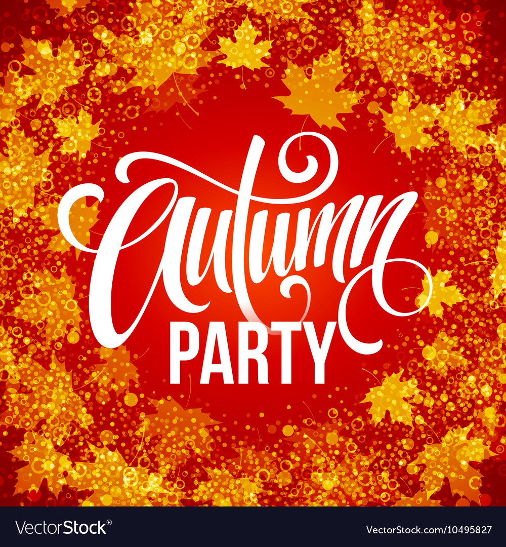 Fall party template for autumn poster banner Vector Image