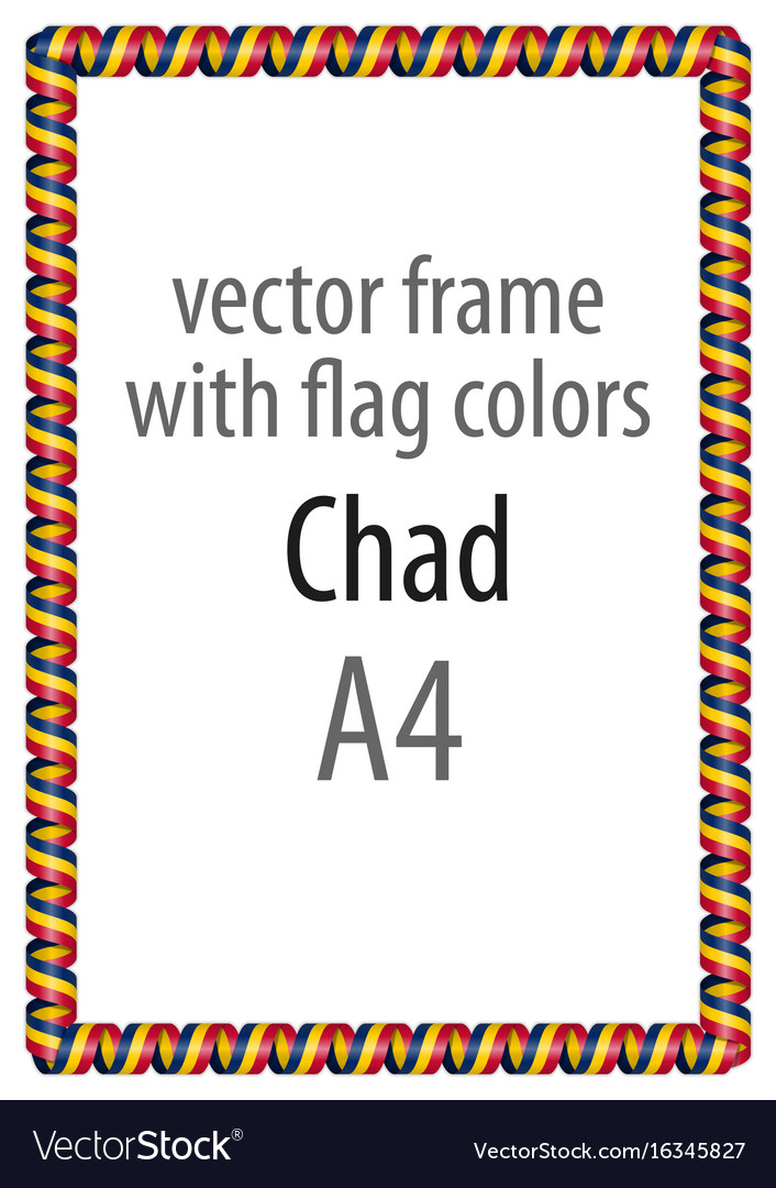 Frame and border of ribbon with the colors