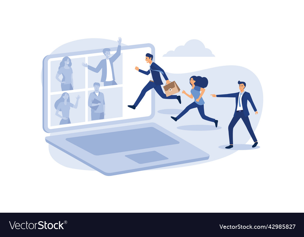 Hybrid work remotely from home virtually