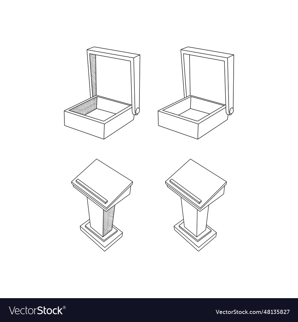 Icon from set of podium and cigarette box