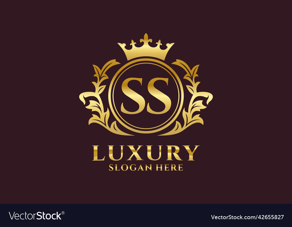 Initial ss letter royal luxury logo template Vector Image