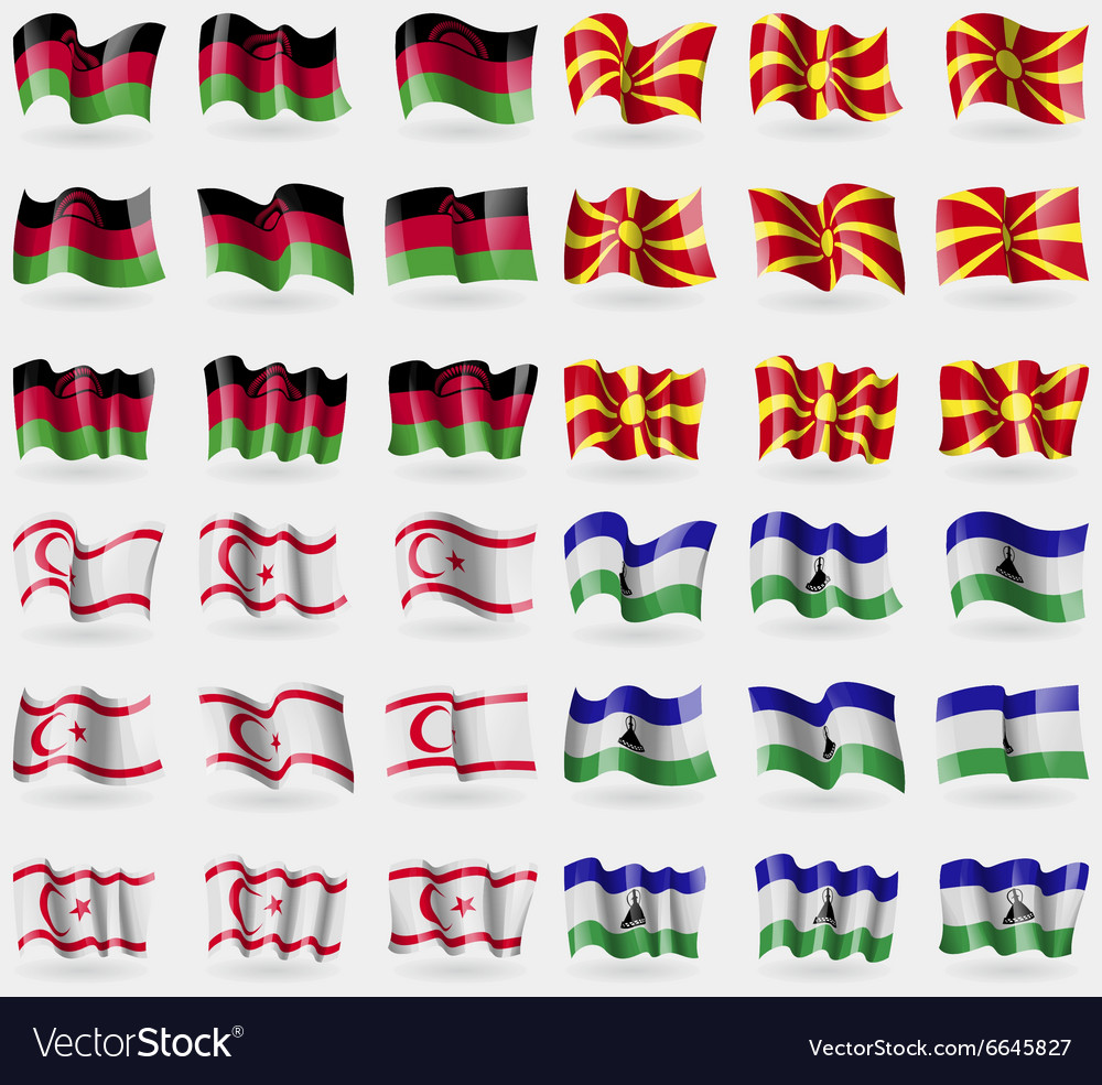 Malawi macedonia turkish northern cyprus lesothe Vector Image