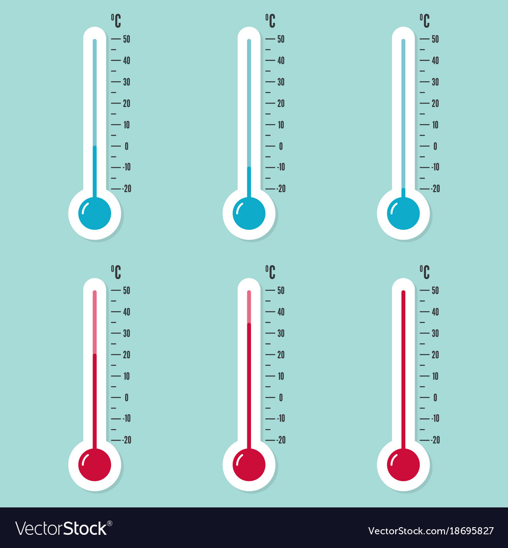 Celsius and fahrenheit meteorology thermometers vector image on VectorStock