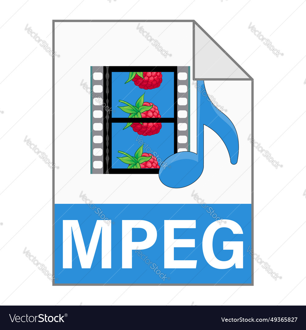 Modern flat design of mpeg file icon for web vector image Modern flat design of mpeg file icon for web