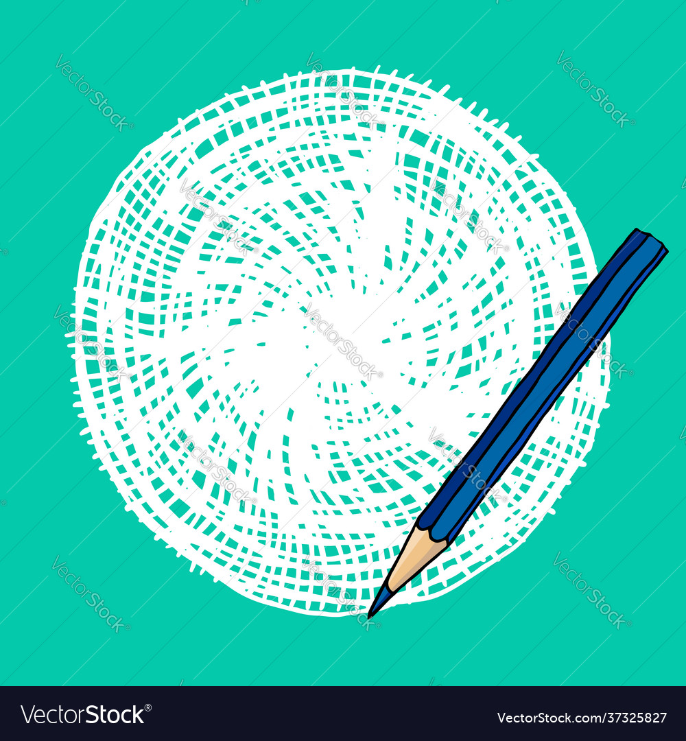 Pencil strokes blank round frame