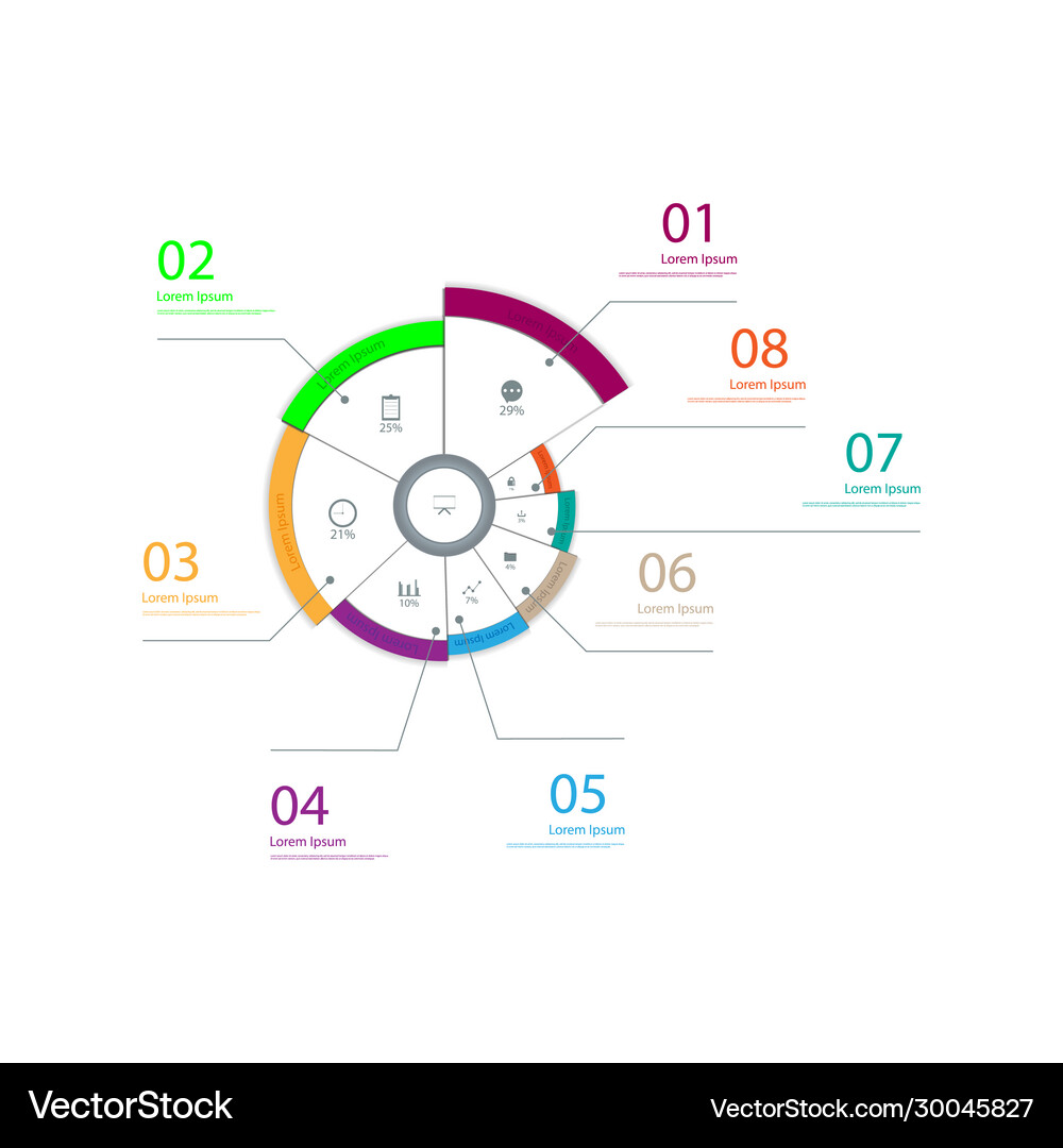 Percentage infographic in Royalty Free Vector Image
